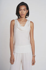 Paris cowl neck top-Nouvelle White