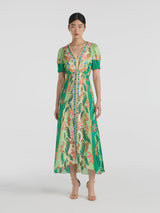 Lea Long Silk dress - Terrazzo