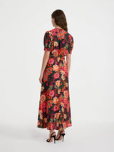 Lea Long silk Dress - Aster Flame
