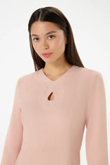 Vogue Fit & Flare crepe Dress-Rose