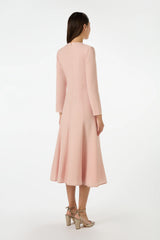 Vogue Fit & Flare crepe Dress-Rose