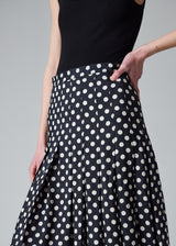 Polka Dot Print Pleat Skirt