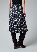 Polka Dot Print Pleat Skirt