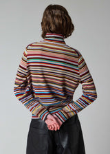 'Signature Stripe' Cashmere Roll Neck