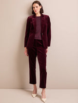 Jamie velvet classic blazer-Burgundy