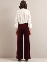 Taylor velvet wide leg Trouser-Burgundy