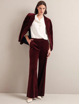 Taylor velvet wide leg Trouser-Burgundy