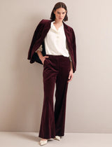 Jamie velvet classic blazer-Burgundy
