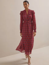 Arabella carnation print V-Maxi