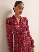 Arabella carnation print V-Maxi