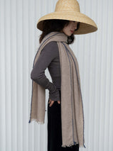 Weaver cashmere Scarf-Beige