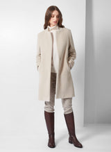 Wool & Alpaca 3/4 length coat with notch collar