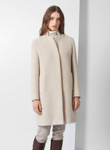 Wool & Alpaca 3/4 length coat with notch collar