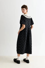 Iris Bow Jacquard Midi Dress