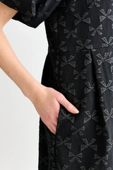 Iris Bow Jacquard Midi Dress