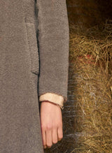 Long Wool Coat with Notch Collar