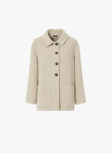 Short Wool & Alpaca Coat with Collar and Pockets