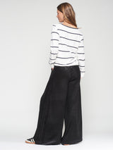 Velvet wide trousers