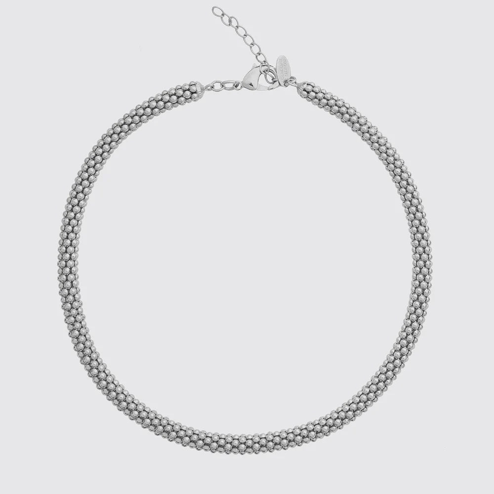 Rhodium necklace chain top