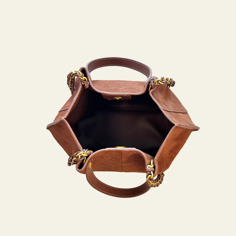 Barcelona Caramel Suede Bag