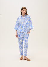 Linen print-Shirt-Cornflower blue print