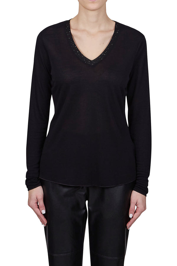 V-Neck Long Sleeve Top