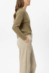 V neck sweater with lace trim
