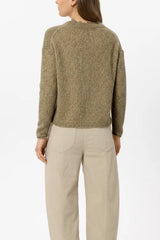 V neck sweater with lace trim