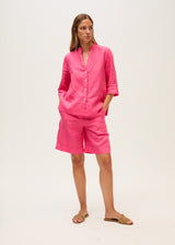 Linen Shirt-Raspberry