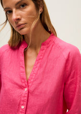 Linen Shirt-Raspberry