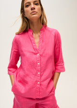 Linen Shirt-Raspberry