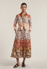 Dralla Cotton Midi Dress- butterflies