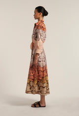 Dralla Cotton Midi Dress- butterflies