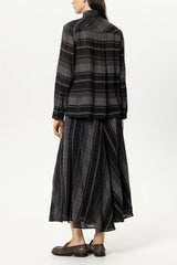 Bow neck Checked Blouse