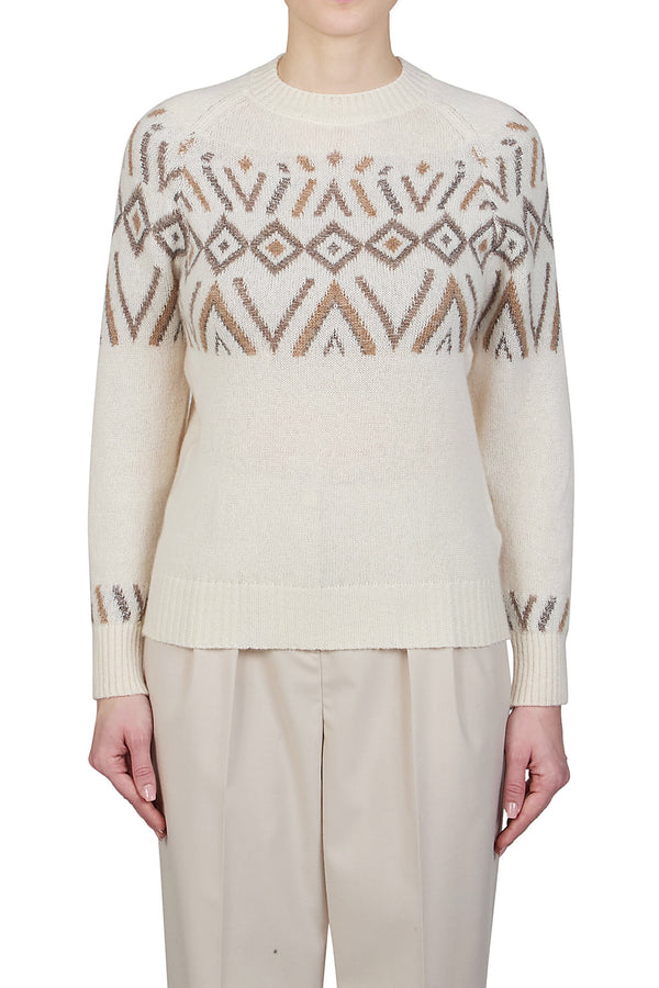 Jacquard round neck