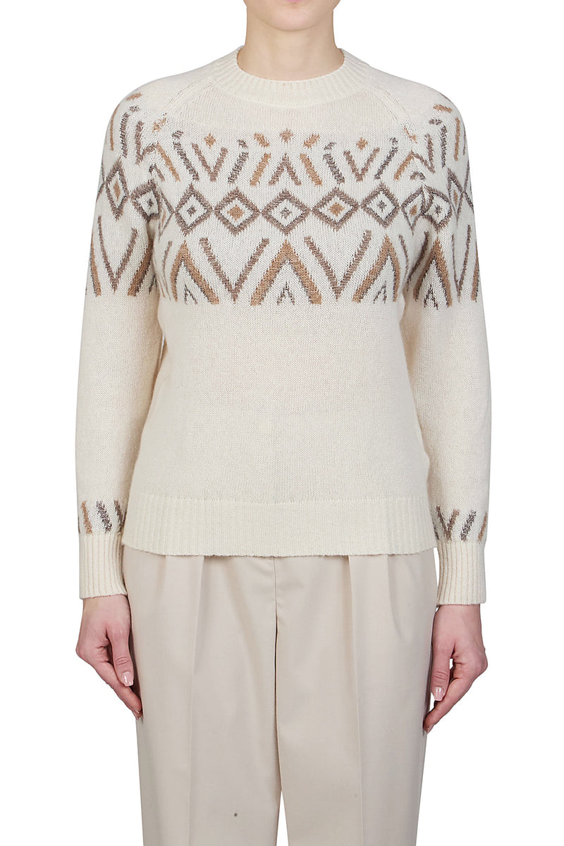 Jacquard round neck
