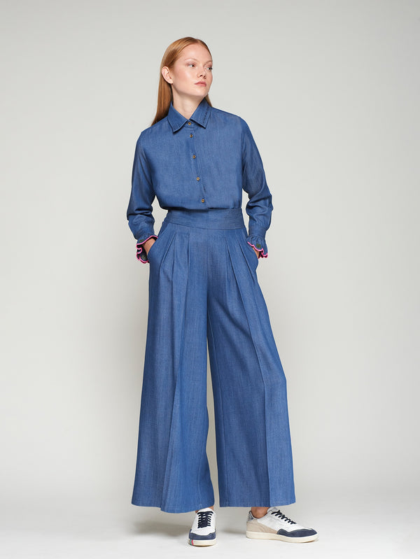 Wide leg denim Trousers