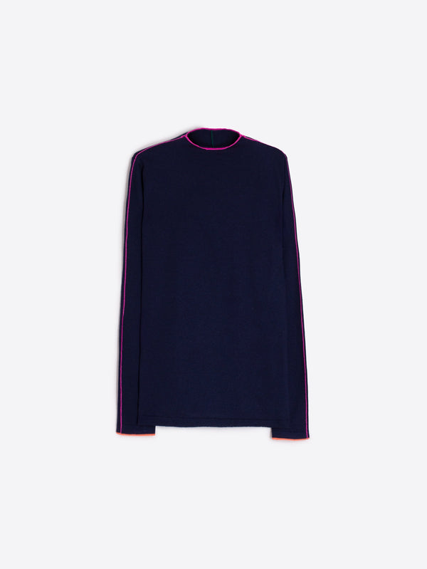Navy Pullover with Pink trim