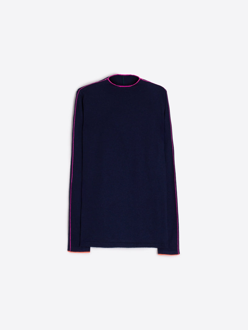 Navy Pullover with Pink trim