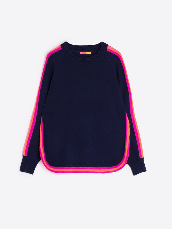 Contrast trim Pullover