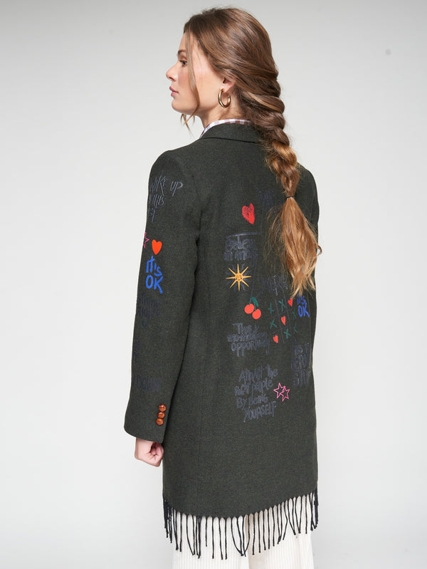 3/4 length Coat with fringe