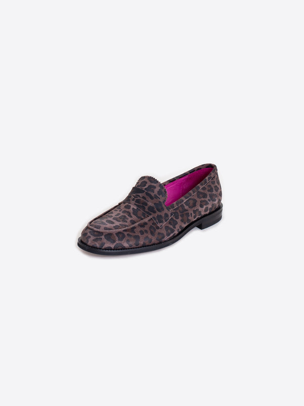 Leopard Leather loafer shoes