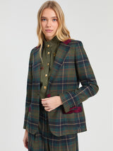 Green & Burgundy Check Jacket