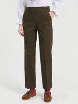 Green Slim Flannel Trouser