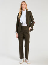 Green Slim Flannel Trouser