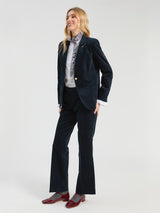 Navy Velvet Suit trousers