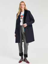 Navy Blue coat with wavy collar