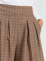 Wide Leg Plaid Trousers