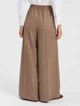 Wide Leg Plaid Trousers