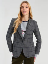 Navy/Grey Plaid Jacket